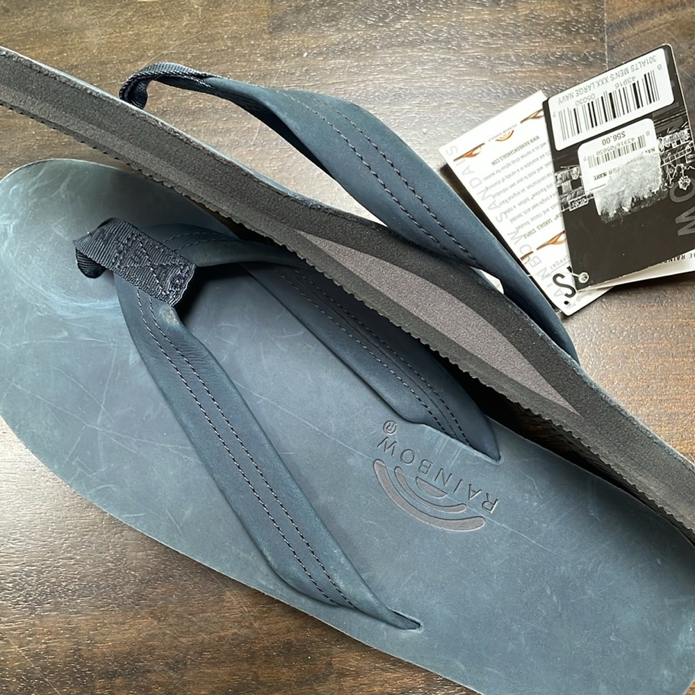 Rainbow premier leather flip flops-color is navy - Picture 3 of 5